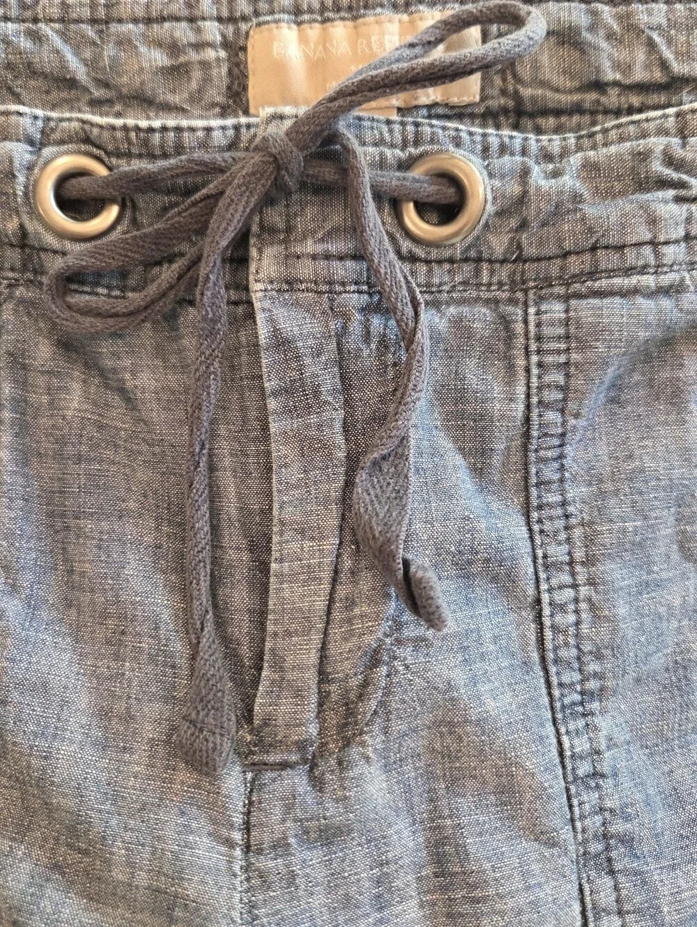 Banana Republic Cotton  Summer Pants Size 6 Blue Coastal Resort Casual